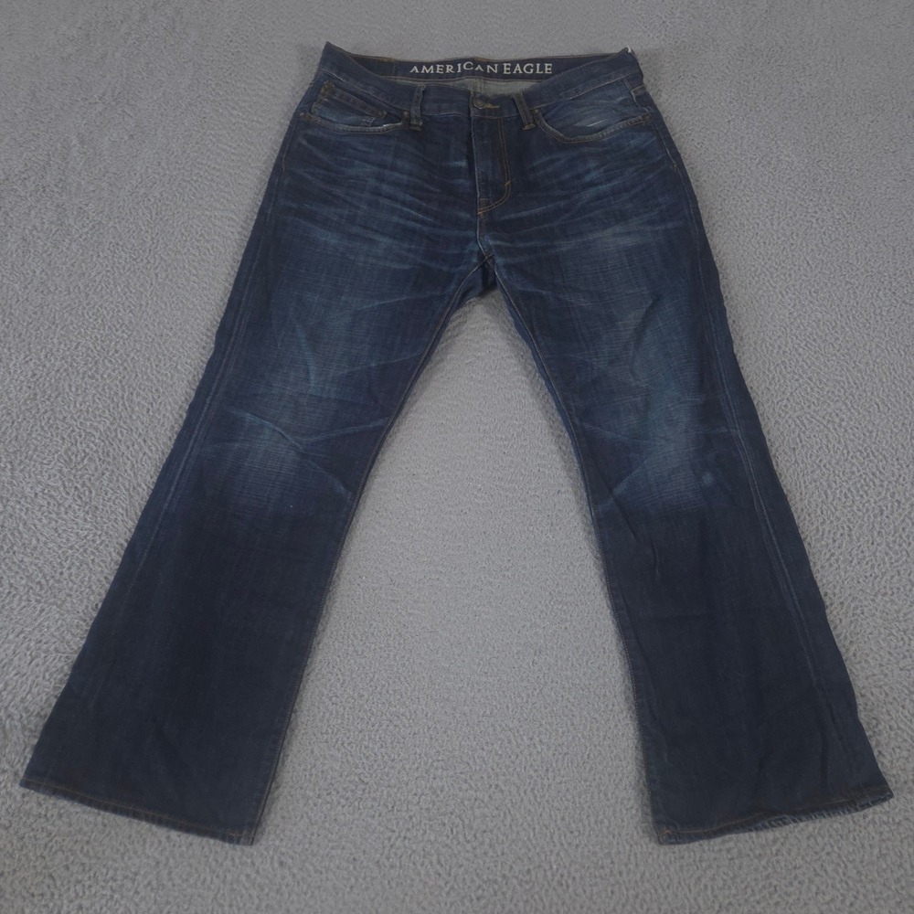 VINTAGE American Eagle Jeans Mens 34x30 Blue Original Boot 100% Cotton 90s Y2K